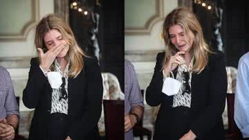 Maria Padilha chora no velório de Pedro Paulo Rangel - Fotos: Victor Chapetta -  Agnews