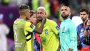 Jogador de Futebol Neymar Jr. cai no choro após ser eliminado do que deve ser sua última Copa do Mundo - Foto: Getty Images