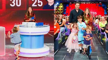 Filhos de Patricia Abravanel invadem programa de domingo e participam do ‘Jogo das 3 Pistas’ - Fotos: Divulgação