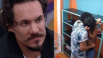 Eliezer e Natália trocam beijos mesmo com herpes estourada do brother - Reprodução / TV Globo
