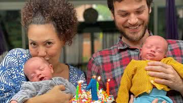 Fabiula Nascimento e Emilio Dantas celebram mesversário dos filhos, Roque e Raul - Reprodução/Instagram