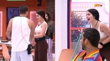 Arthur Aguiar ensina Jade Picon a varrer a casa - Reprodução/TV Globo