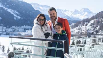 Maurício Manieri curte viagem pelos Alpes Suíços com a esposa e o filho - Divulgação
