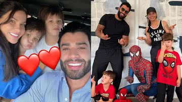 Gusttavo Lima e Andressa Suita posam com os filhos em Orlando - Reprodução/Instagram