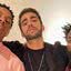 Pedro Scooby, Paulo André e Douglas Silva se reencontraram nos estúdios da Rede Globo