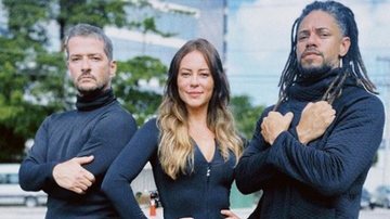 Paolla Oliveira apareceu com Marcelo Serrado e Paulo Lessa nos bastidores de "Cara e Coragem" - Reprodução: Instagram