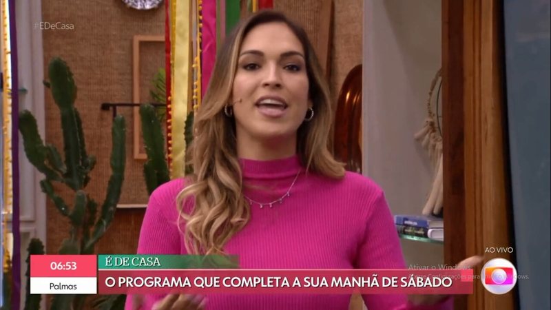 Talitha Morete pede desculpas ao vivo no 'É de Casa' - Reprodução/Globo