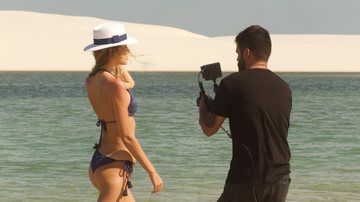 Renan Gasparini celebra trabalho com a top model Bianca Klamt nos Lençóis Maranhenses - Foto/Reprodução
