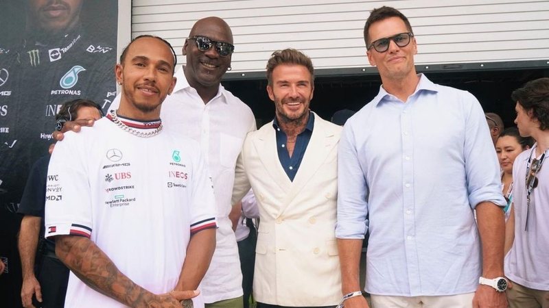 Hamilton, Michael Jordan, Beckham e Brady posam juntos - Foto: Reprodução / Instagram