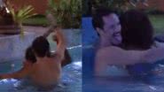 Eliezer insiste em perseguir Jessilane na piscina - Reprodução / TV Globo