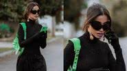 Bianca Andrade escolheu um visual todo preto, com luvas e óculos - Foto: Reprodução/Instagram