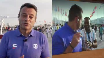 Repórter Eric Faria se manifesta após empurrão em homem durante ao vivo - Reprodução/Globo