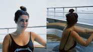 Fernanda Paes Leme toma banho de piscina no frio durante viagem - Reprodução/Instagram