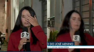 Vanessa Medeiros desmaia ao vivo na TV Tribuna - que é afiliada da Globo no litoral de São Paulo - Foto: Reprodução / TV Tribuna