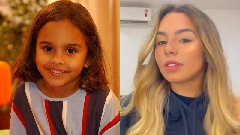 Ana Beatriz Cisneiros em fotos de quando era criança e outra imagem atual - Foto: TV Globo / Renato Rocha Miranda; Reprodução / Instagram
