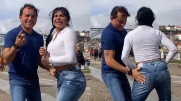 Gretchen mostra o rebolado ao lado do marido em Portugal - Reprodução/Instagram