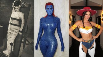 Kylie e Kendall Jenner e a irmã Kim Kardashian surgiram super produzidas em suas fantasias de Halloween - Reprodução: Instagram