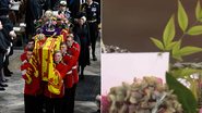 Aranha é vista no caixão da Rainha Elizabeth II durante o funeral - Fotos: Getty Images e Reprodução / BBC