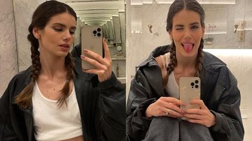 Atriz Camila Queiroz deixa Klebber Toledo babando ao posar de top em selfie - Reprodução/Instagram