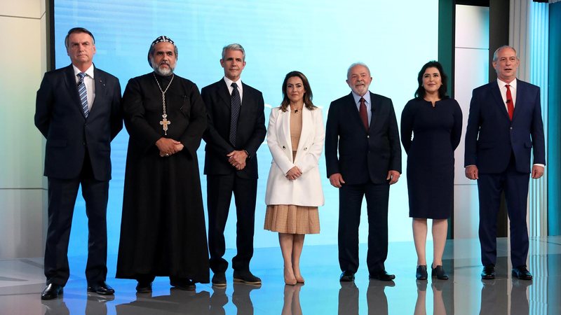Candidatos à presidência no debate da Globo - Foto: Globo / João Miguel Junior
