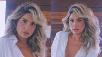 Sem sutiã, Flávia Alessandra deixa blusa aberta em sessão de fotos na banheira - Reprodução/Instagram
