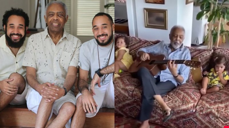 Gilberto Gil comemora Dia de Cosme e Damião com os gêmeos da família - Reprodução/Instagram