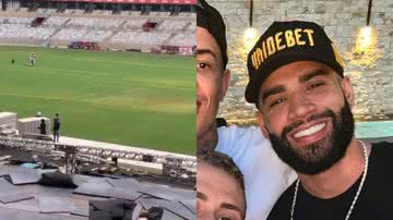 Cantor sertanejo Gusttavo Lima se apresenta em estádio de futebol e deixa estádio em estado deplorável - Foto: Reprodução / Instagram / Twitter