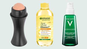 Folhas removedoras de oleosidade, água micelar e outros produtos para a rotina de beleza - Reprodução/Amazon