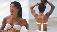 De biquíni branco, Aline Campos exibe corpaço em praia do Rio de Janeiro - Dilson Silva/Ag News