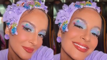Claudia Leitte surgiu com look florido para o  último dia do seu bloco de Carnaval - Reprodução: Instagram