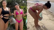 Larissa Manoela recolhe lixo de praia ao lado da cunhada - Reprodução/Instagram