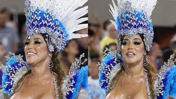 Mulher Abacaxi esquece parte da fantasia e desfila com seios à mostra - Daniel Pinheiro/AgNews