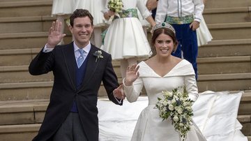 Jack Brooksbank e princesa Eugenie no dia do casamento deles em 2018 - Foto: Getty Images