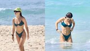 Atriz e influenciadora Jade Picon exibe barriga negativa enquanto toma banho de mar e joga futevôlei nas areias cariocas - Foto: Fabricio Pioyani / AgNews