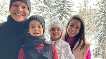 Michel Teló, Teodoro, Melina e Thais Fersoza curtem neve - Foto: reprodução/Instagram