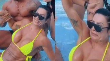 Scheila Carvalho cai ao fazer dança na piscina - Foto: Reprodução / Instagram