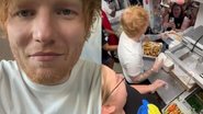 Ed Sheeran choca ao surgir trabalhando como garçom em lanchonete nos EUA - Reprodução/Instagram