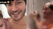 Eliezer toma primeiro banho com a filha Lua - Reprodução/Instagram