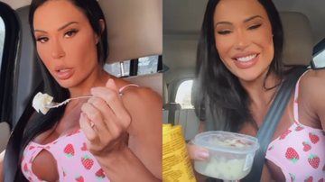 Gracyanne Barbosa come marmita com comida estragada - Reprodução/Instagram