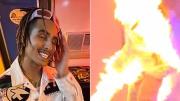 Rapper Matuê é atingido por jato de fogo em show: 'Tá de boa' - Foto: Reprodução / Instagram
