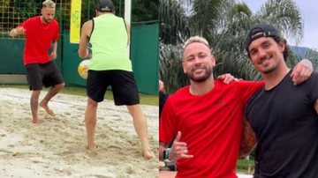 Jogador de futebol Neymar Jr. passa o dia ao lado do amigo, Gabriel Medina, e aproveita para treinar - Foto: Reprodução / Instagram