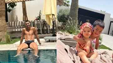 Cristiano Ronaldo exibe boa forma ao curtir piscina da mansão milionária com a família - Foto: Reprodução/Instagram