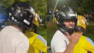 Cantor Murilo Huff se diverte ao pegar carona em mototáxi 'raiz' - Reprodução/Instagram
