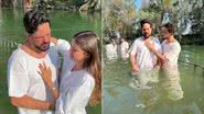 Sorocaba e Biah Rodrigues são batizados em Israel com o pastor Deive Leonardo - Fotos: Cauê Garcia I CG Comunicação (divulgação)