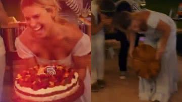 Carolina Dieckmann derruba bolo de aniversário - Reprodução/Instagram