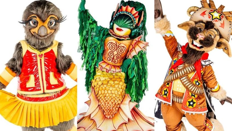 Bicho-pregui,a sereia e bode serão os finalistas do The Masked Singer 2024 - Reprodução/Globo