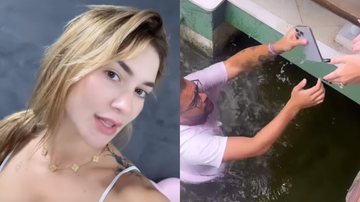 Virginia Fonseca derruba celular em lago de mansão - Foto: Reprodução / Instagram