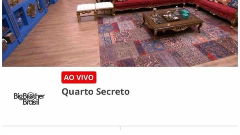 Vaza câmera de suposto Quarto Secreto - Reprodução/Globo