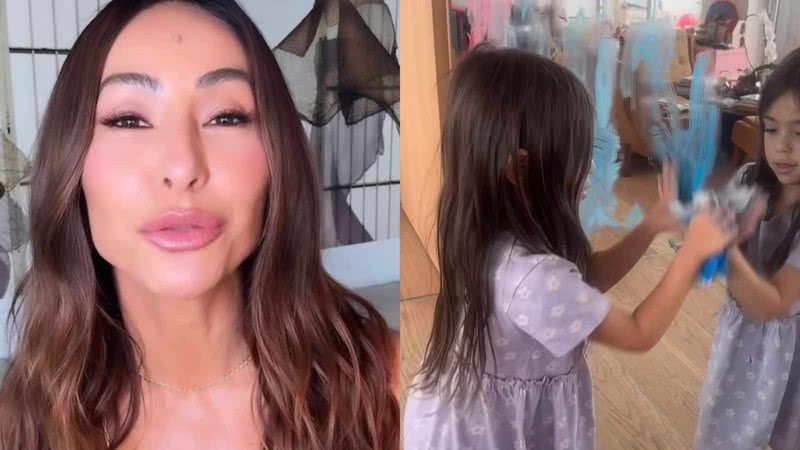 Sabrina Sato mostra Zoe pintando e depois limpando espelhos da sala - Reprodução/Instagram