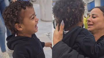 Filho de Viviane Araújo chora em reencontro no aeroporto - Foto: Reprodução / Instagram
